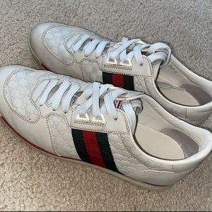 Gucci Ace Embroidered Guccissima Beige